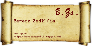 Berecz Zsófia névjegykártya